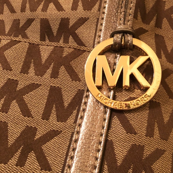 Michael Kors Handbag Block Monogram Signature Tote - Picture 3 of 4